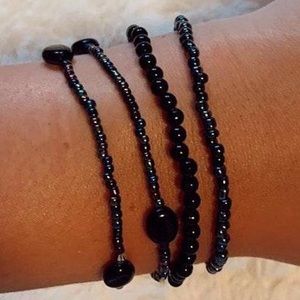 black beaded bracelets